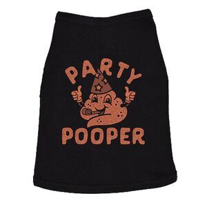 Party Pooper Dog Shirt Funny Sarcastic Graphic Tee for Puppies